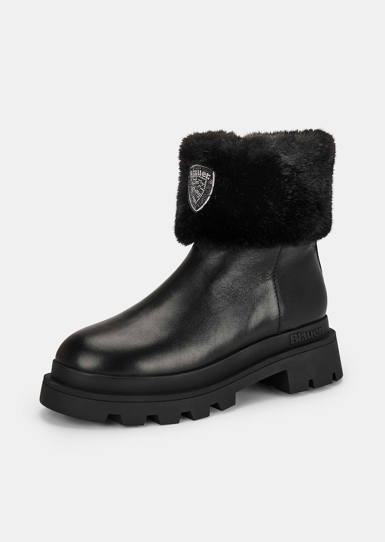 Leren laarzen met bontlook