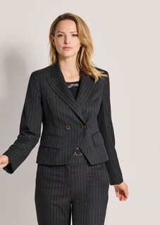Blazer à rayures en modèle raccourci thumbnail 2
