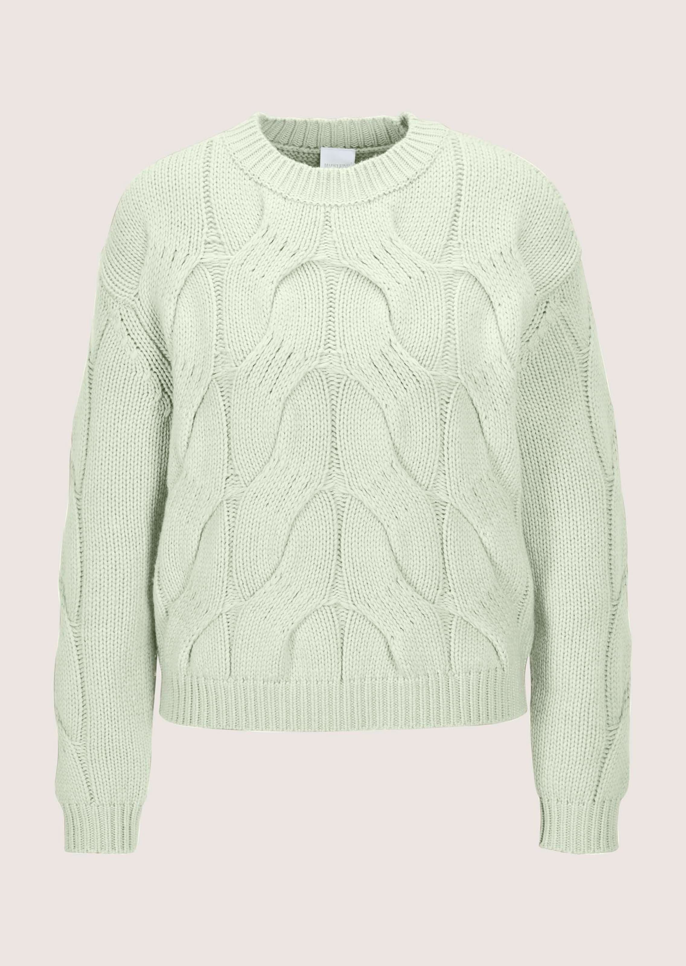 Grobstrick-Pullover mit Zopfmuster