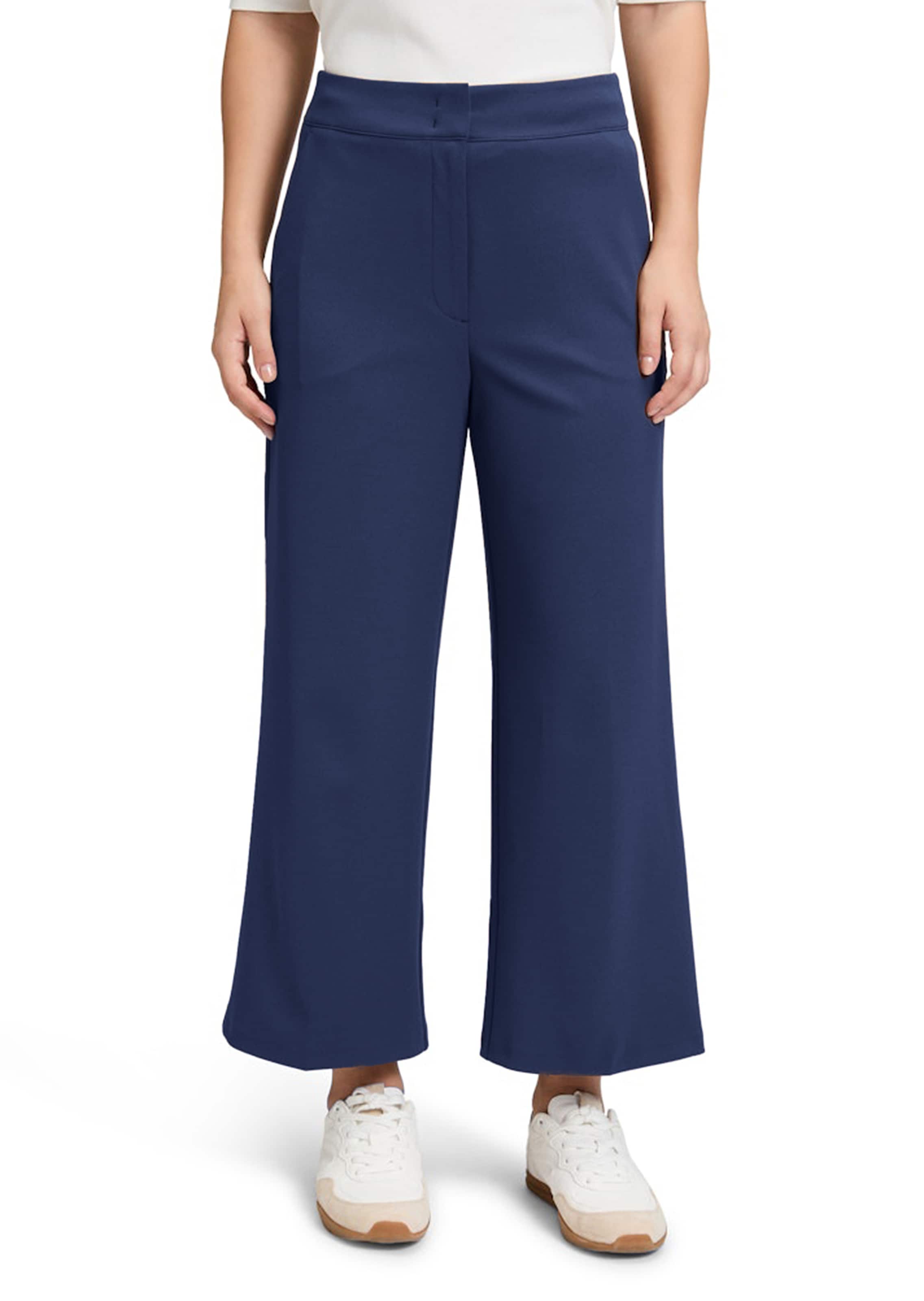 Culotte van softstretch met gestreken vouwen
