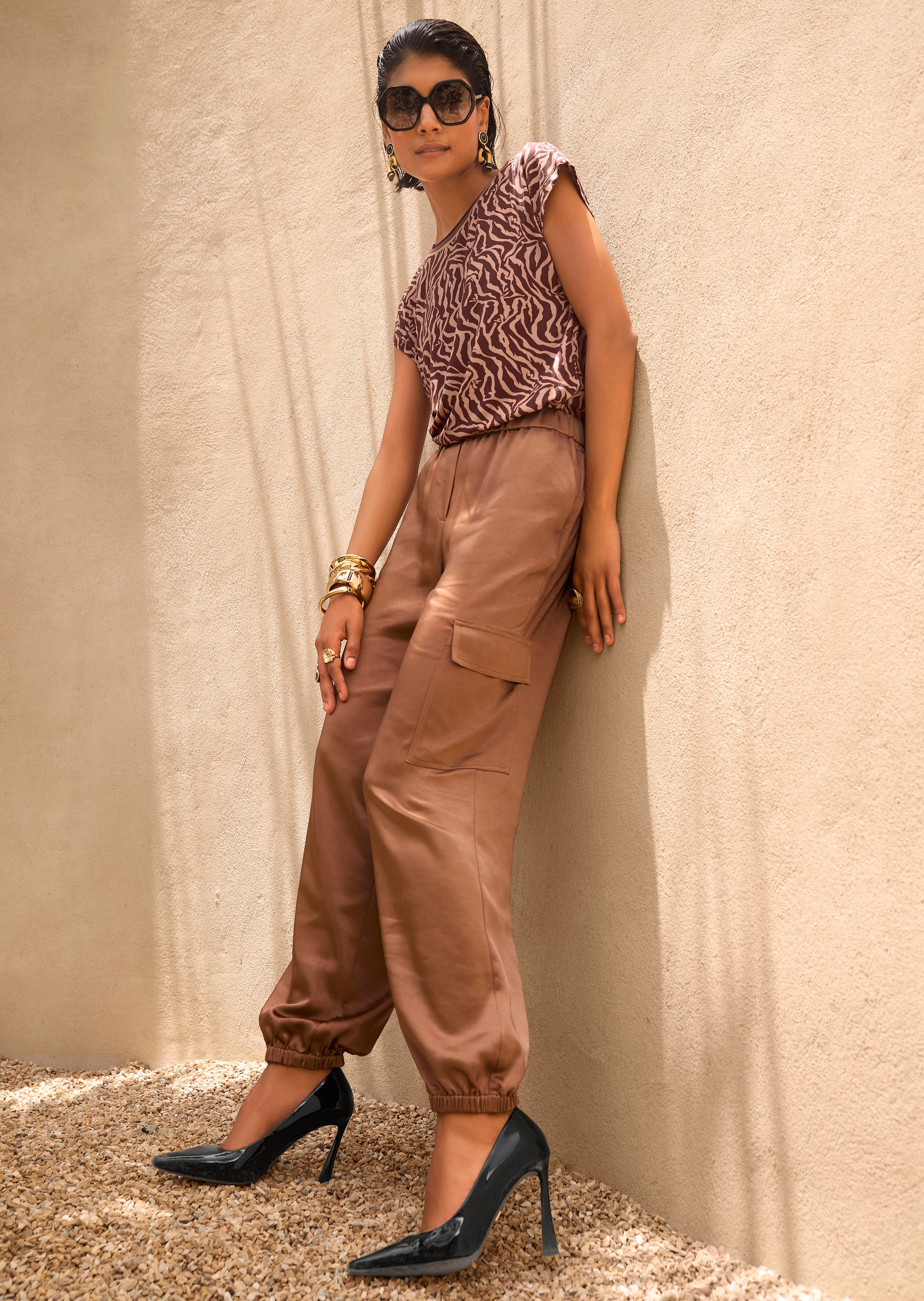 Kurzarm-Shirt mit Zebra-Muster