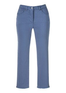 Cropped slimline jeans with a fringed hem thumbnail 1
