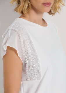 Round-neck top with lace thumbnail 6