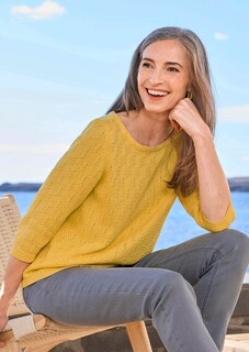 Katoenen pullover met 3/4-mouwen thumbnail 7