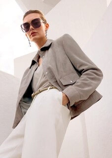 Leather jacket made from kid suede thumbnail 1