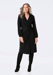 Robe cache-cœur avec col chemise thumbnail 1
