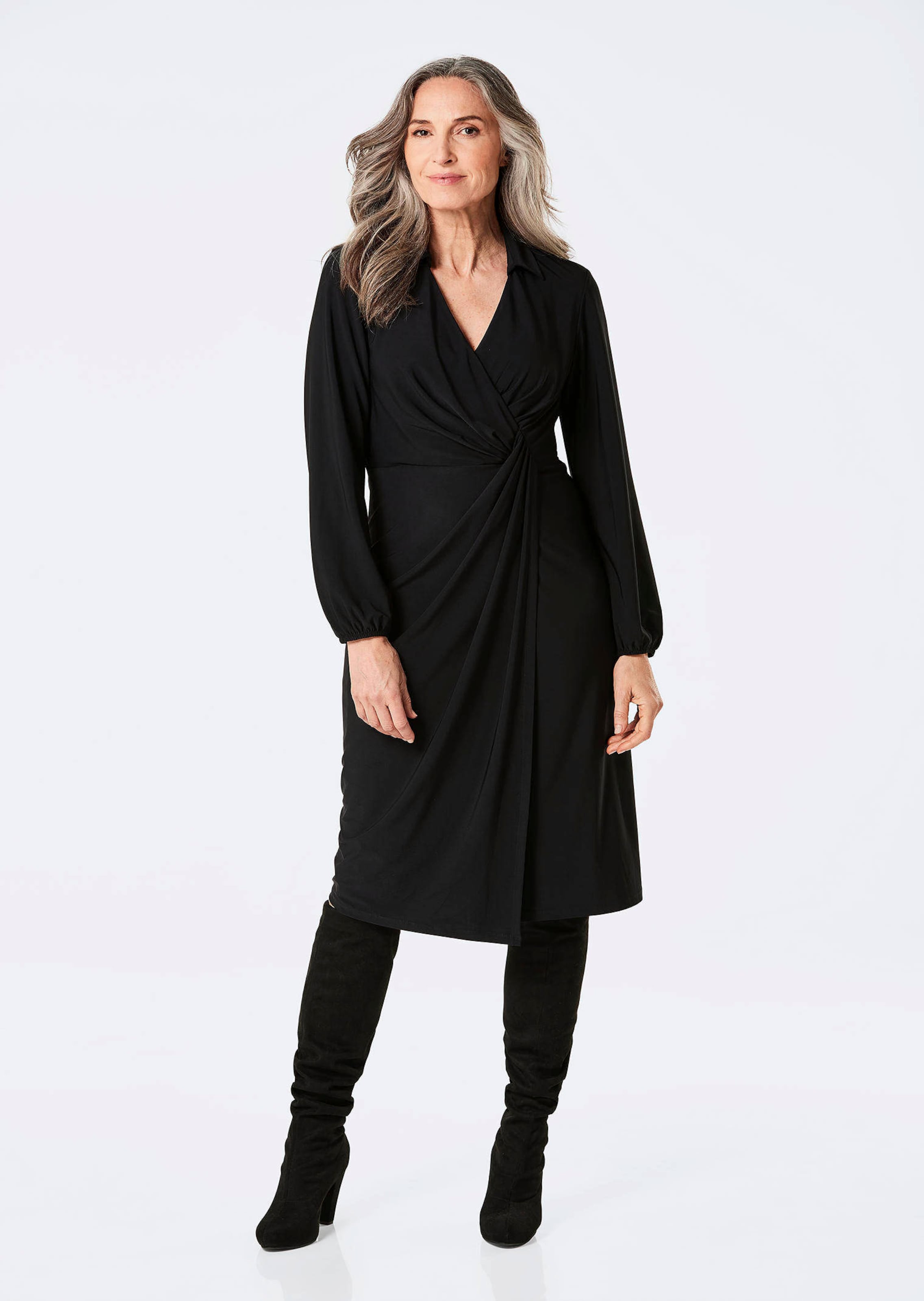 Wickelkleid mit Hemdkragen
