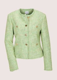 Tweed blazer with fringed edges and subtle shimmer thumbnail 7