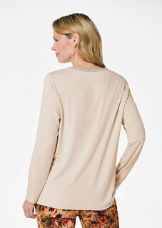 Blusenshirt mit schimmernder Ausschnittblende thumbnail 3