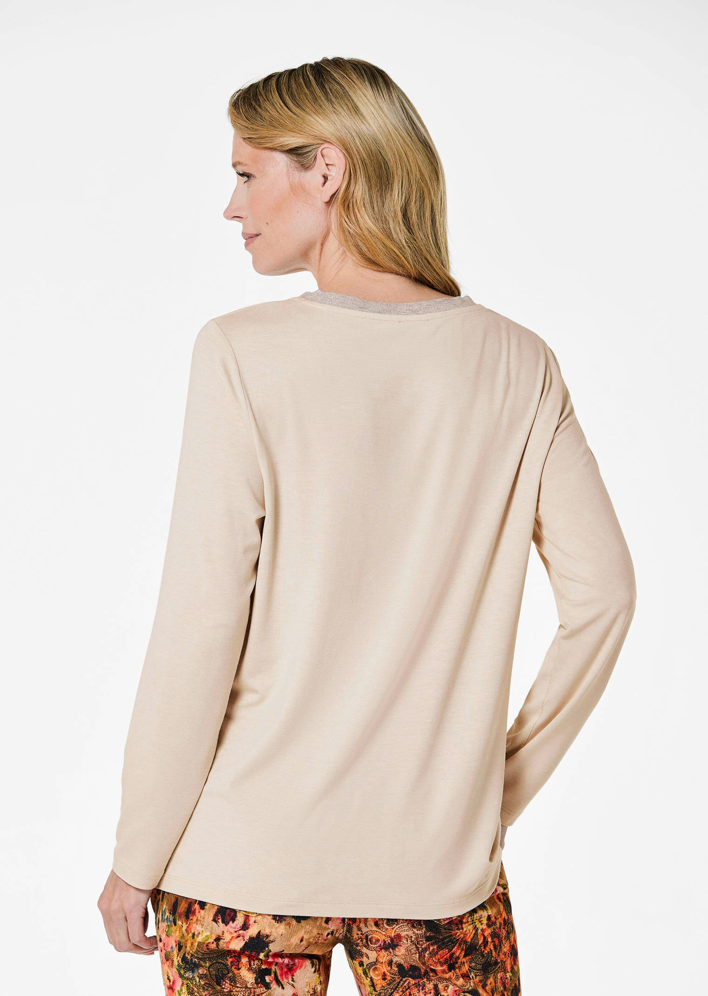 Blusenshirt mit schimmernder Ausschnittblende thumbnail 3