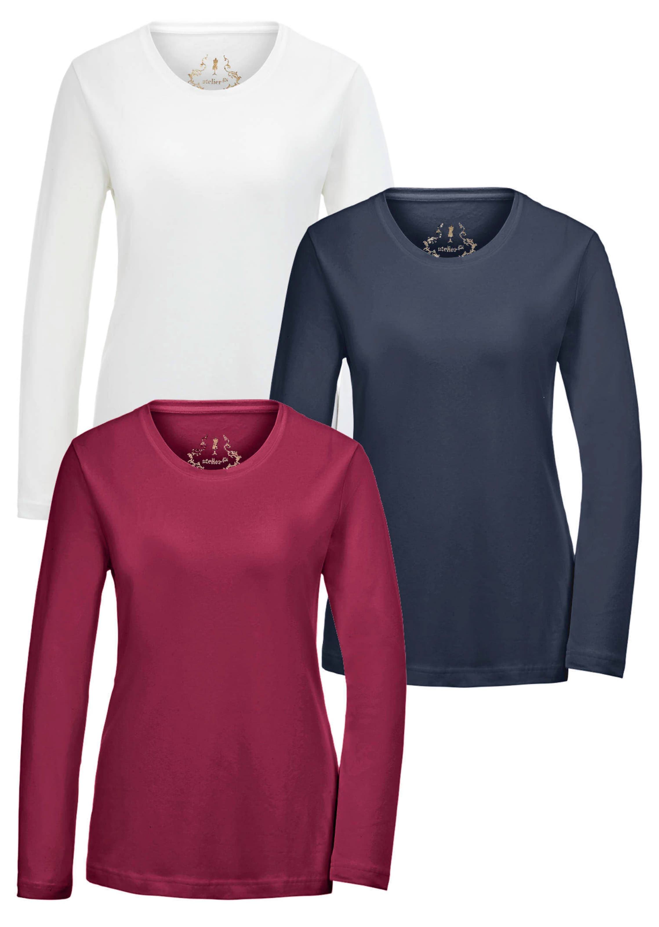 Drie basic shirts met lange mouwen