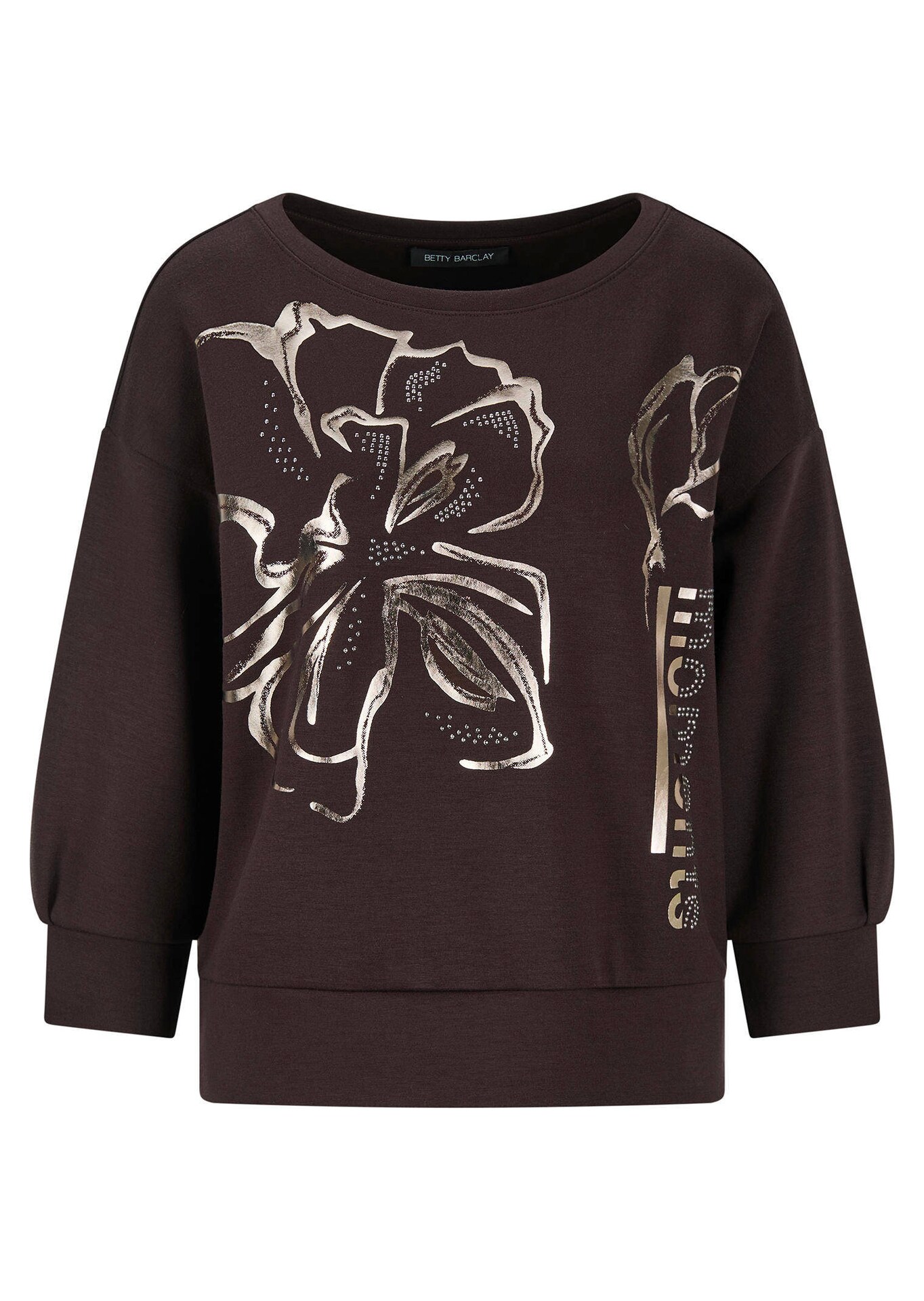 Sweatshirt met bloemenprint in metallic