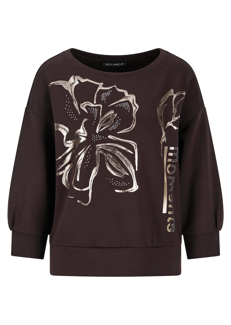 Sweatshirt with metallic floral print