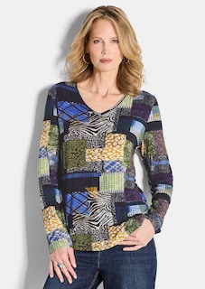 T-shirt en jersey avec imprimé patchwork thumbnail 1