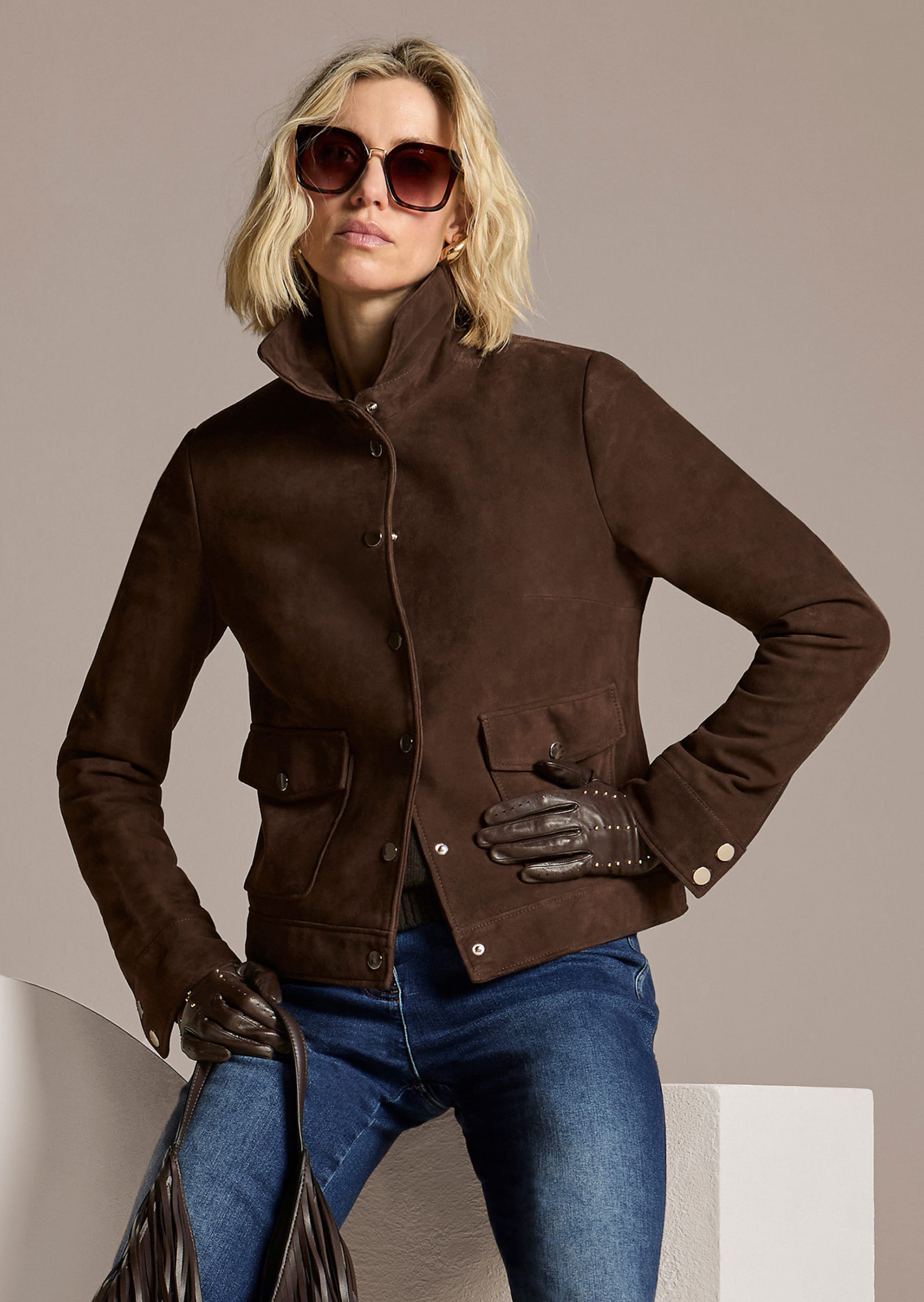 Lederjacke aus Ziegenvelours