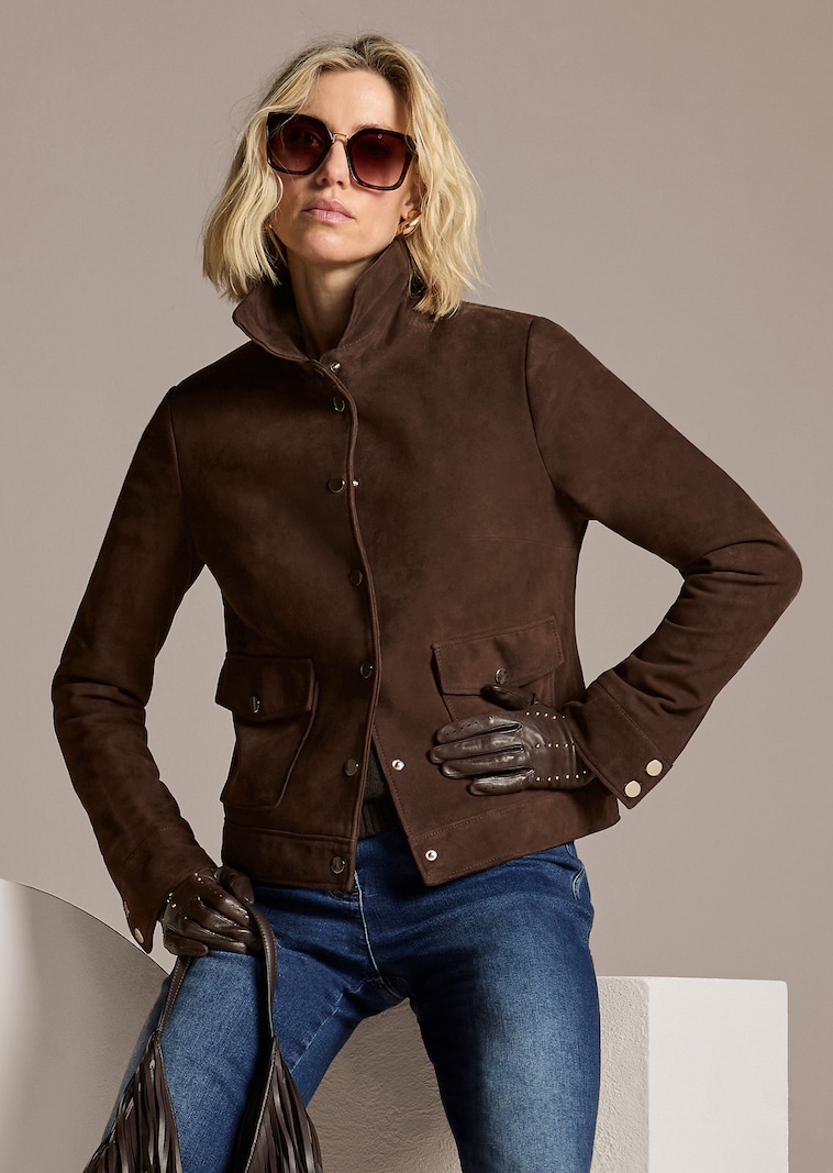Lederjacke aus Ziegenvelours
