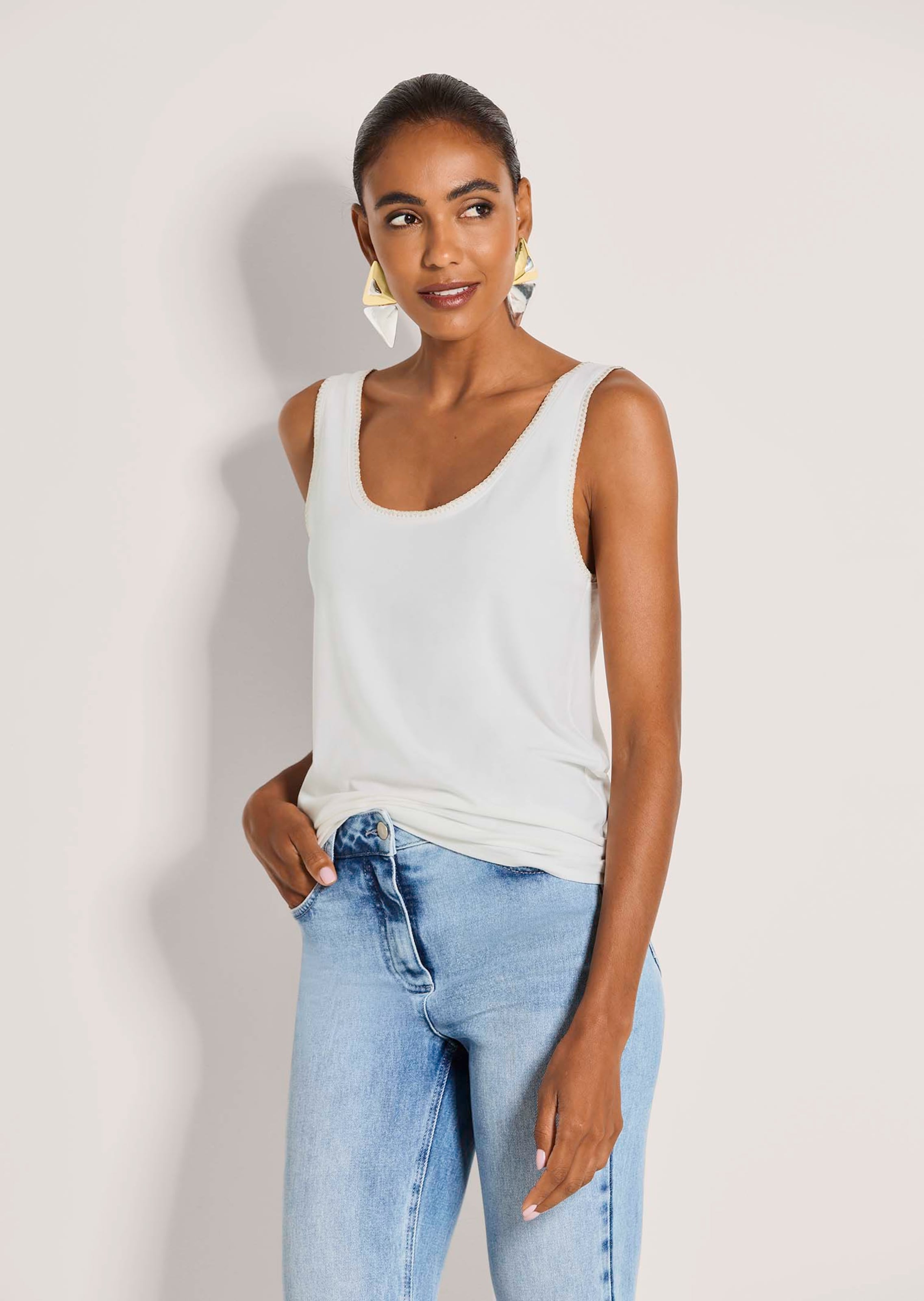 Tanktop mit Glanzpaspel