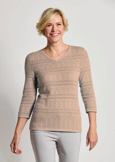 Leichter Strickpullover mit Ajourmuster thumbnail 7