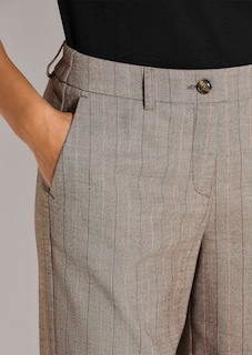 Wijde broek met krijtstrepen en contrasterende strepen thumbnail 6