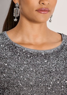 T-shirt à paillettes et manches mi-longues thumbnail 6