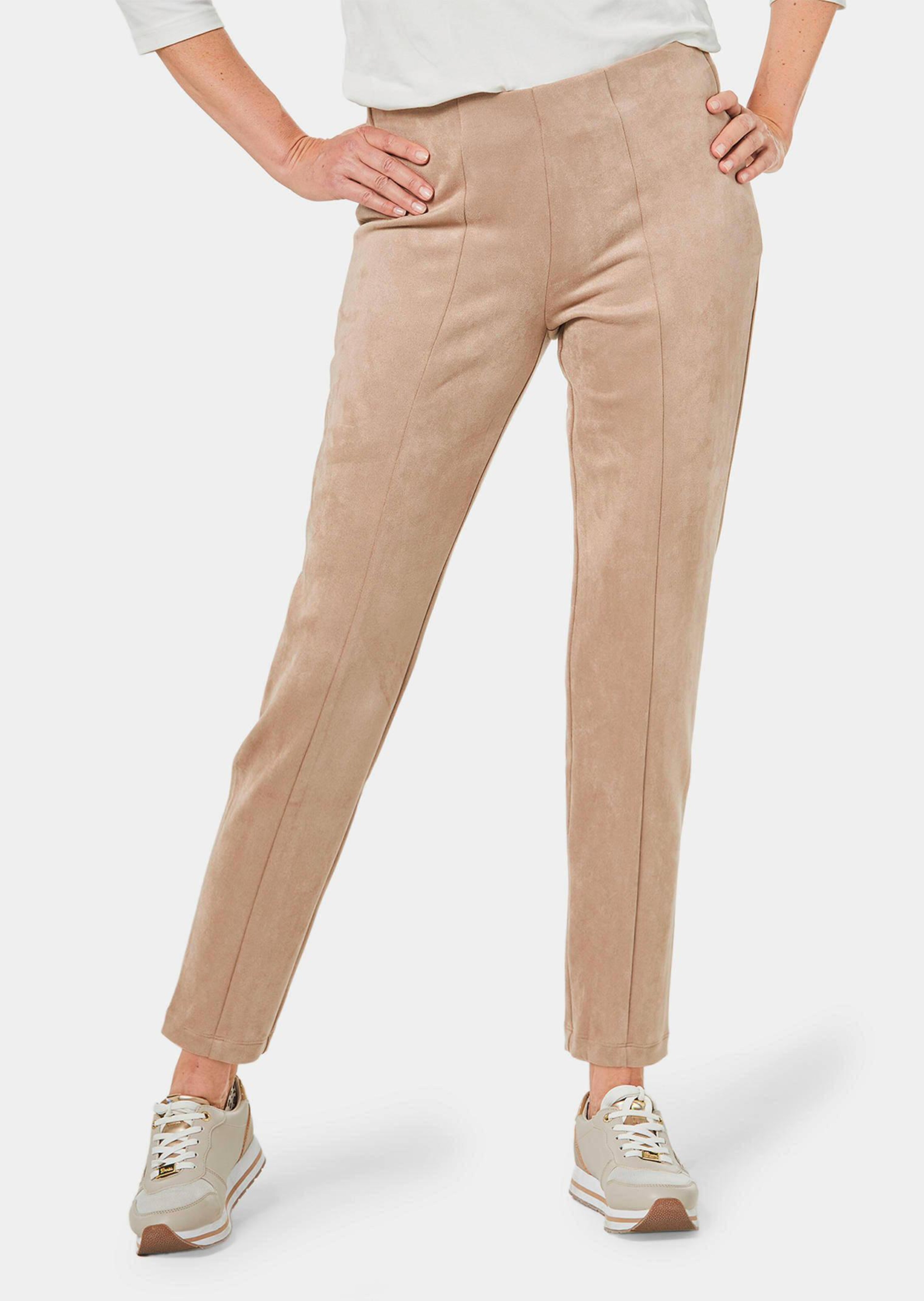 Moderne Leggings in trendigem Velourslederimitat