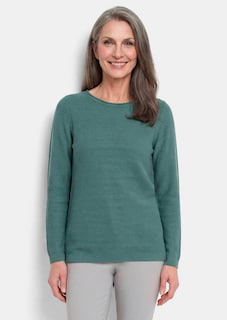 Feiner Strickpullover mit U-Boot-Ausschnitt thumbnail 1