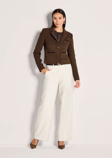Kurzer Jersey-Blazer mit Waffelstruktur thumbnail 3