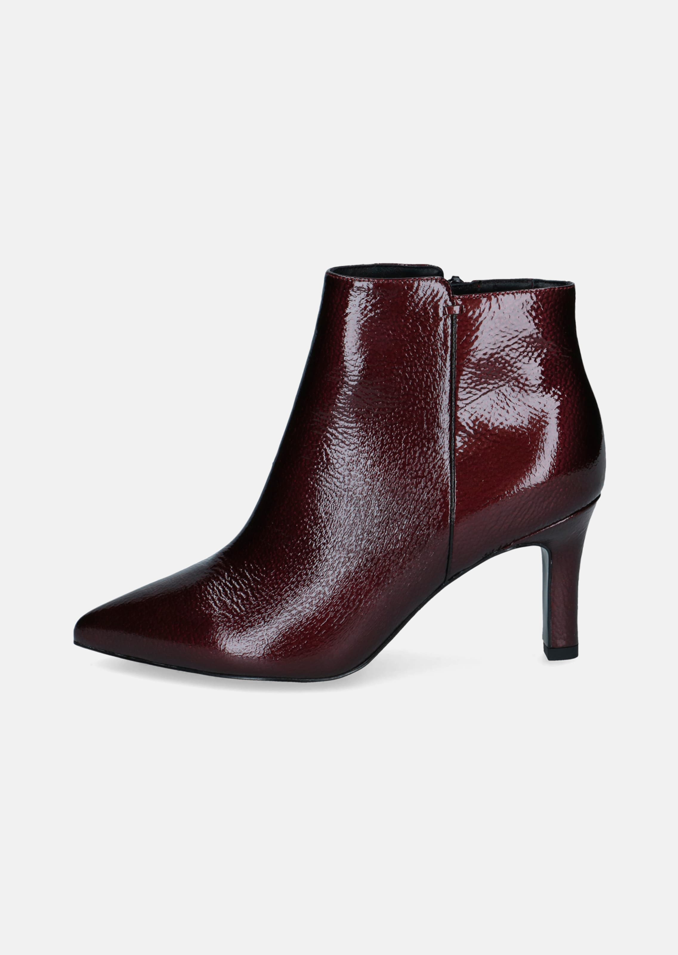 Stiefeletten aus Leder in Lackoptik
