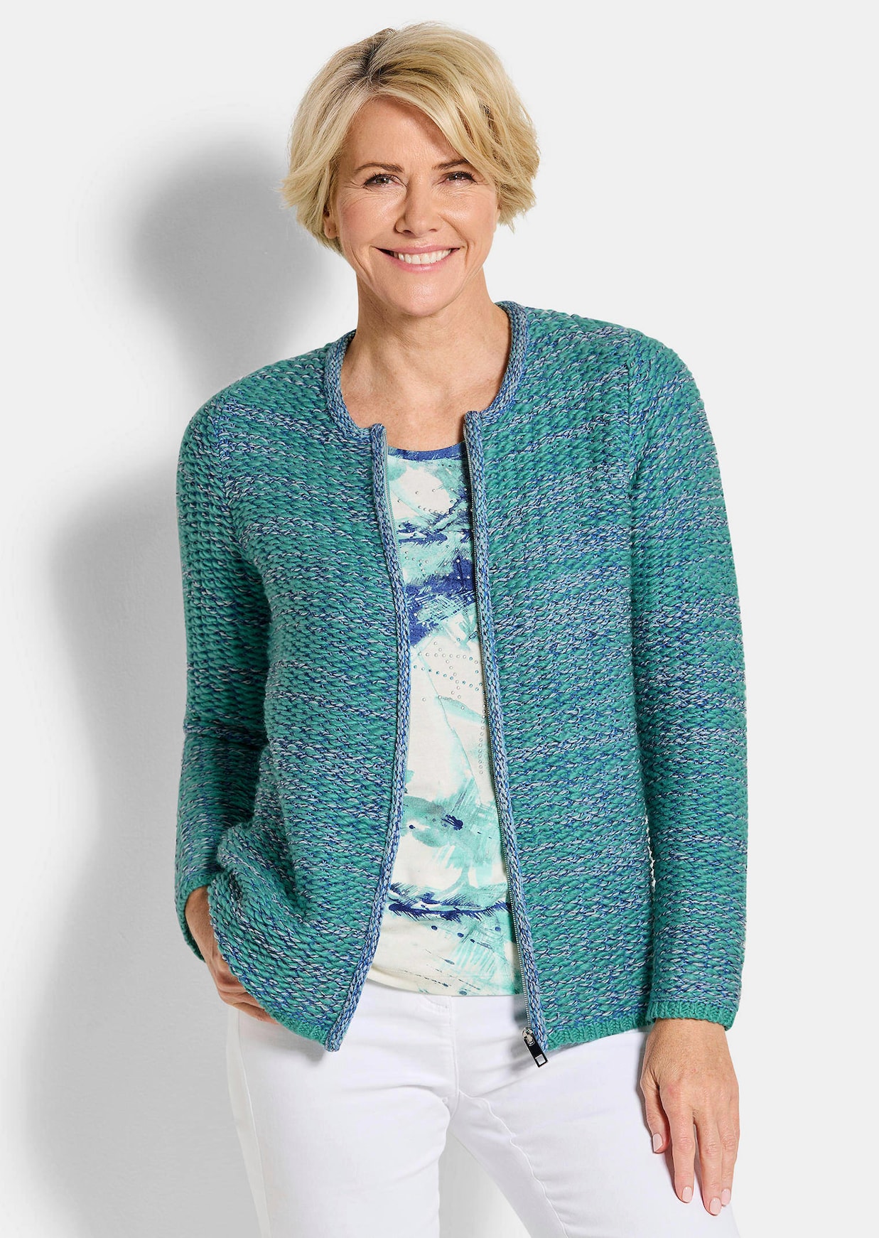 Tricot jasje met blinde ritssluiting