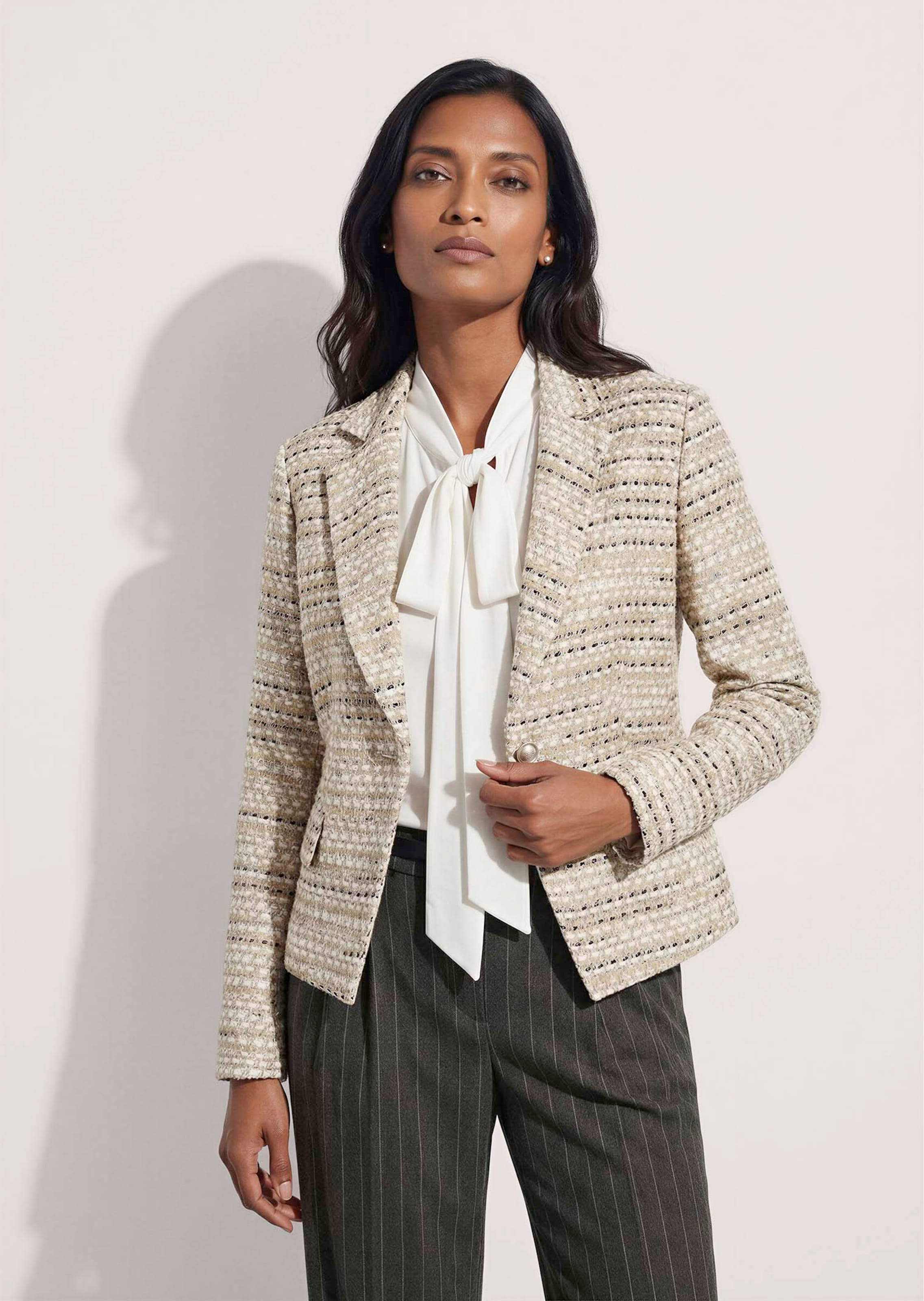Textured tweed blazer