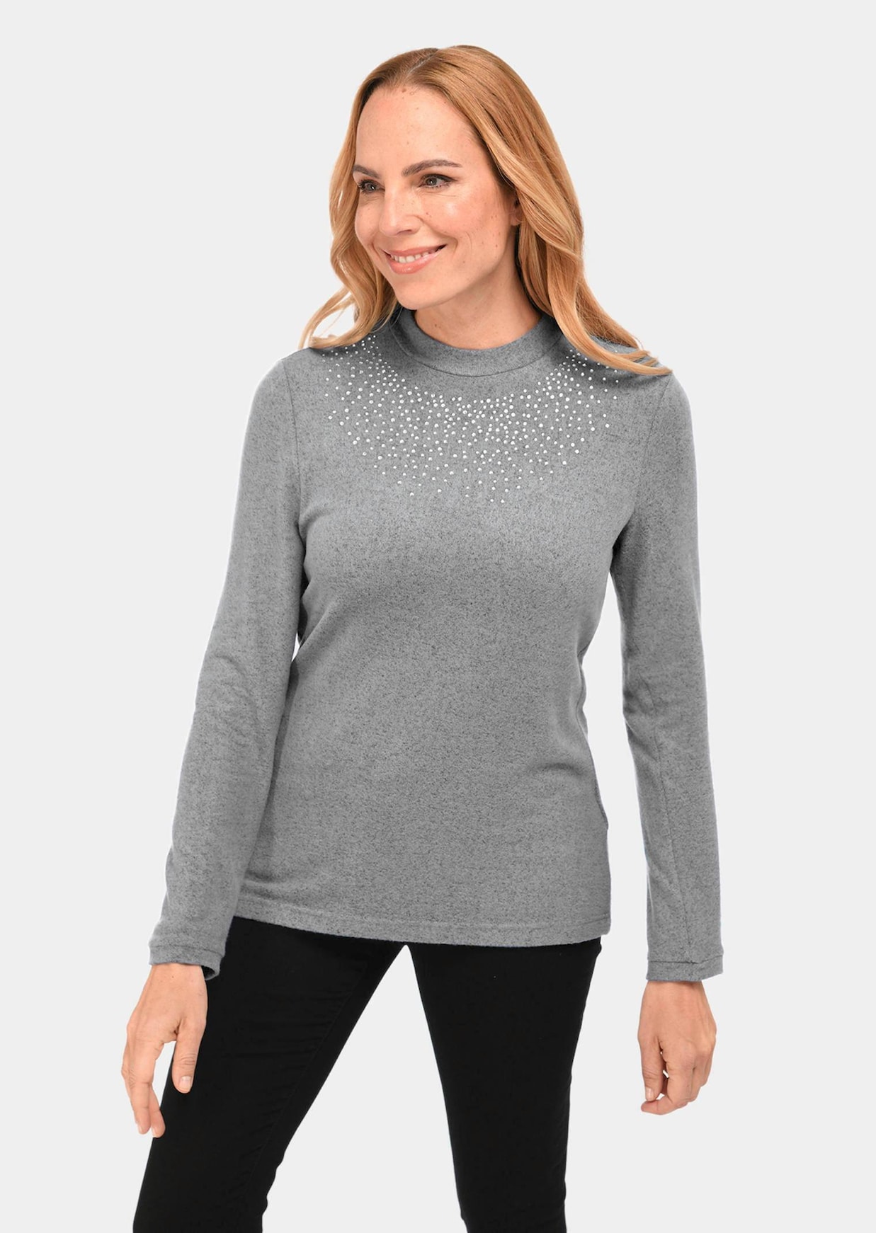 Confortable T-shirt avec pierres scintillantes
