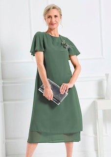 Elegantes Chiffon-Kleid mit Brosche thumbnail 7