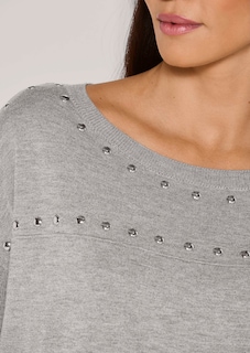 Halbarm-Pullover mit Ziersteinen thumbnail 6