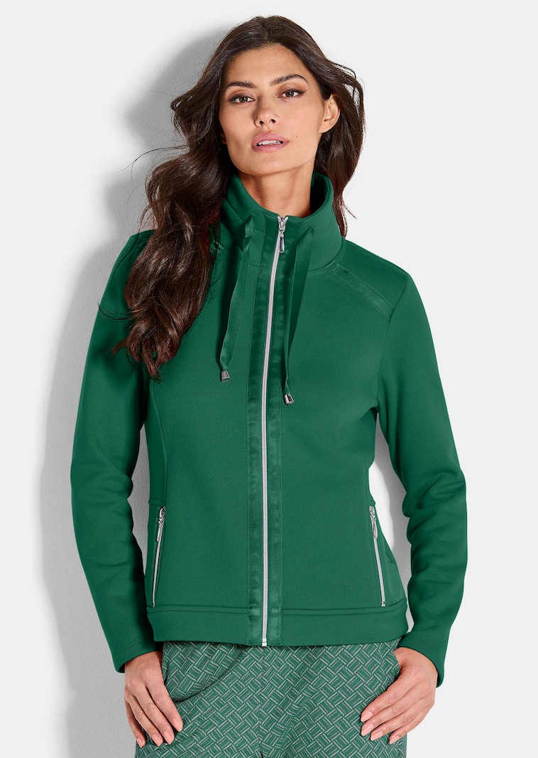 Sweatjacke mit Satin-Bändern