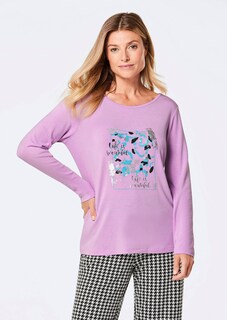 T-shirt à manches longues avec imprimé pailleté thumbnail 1