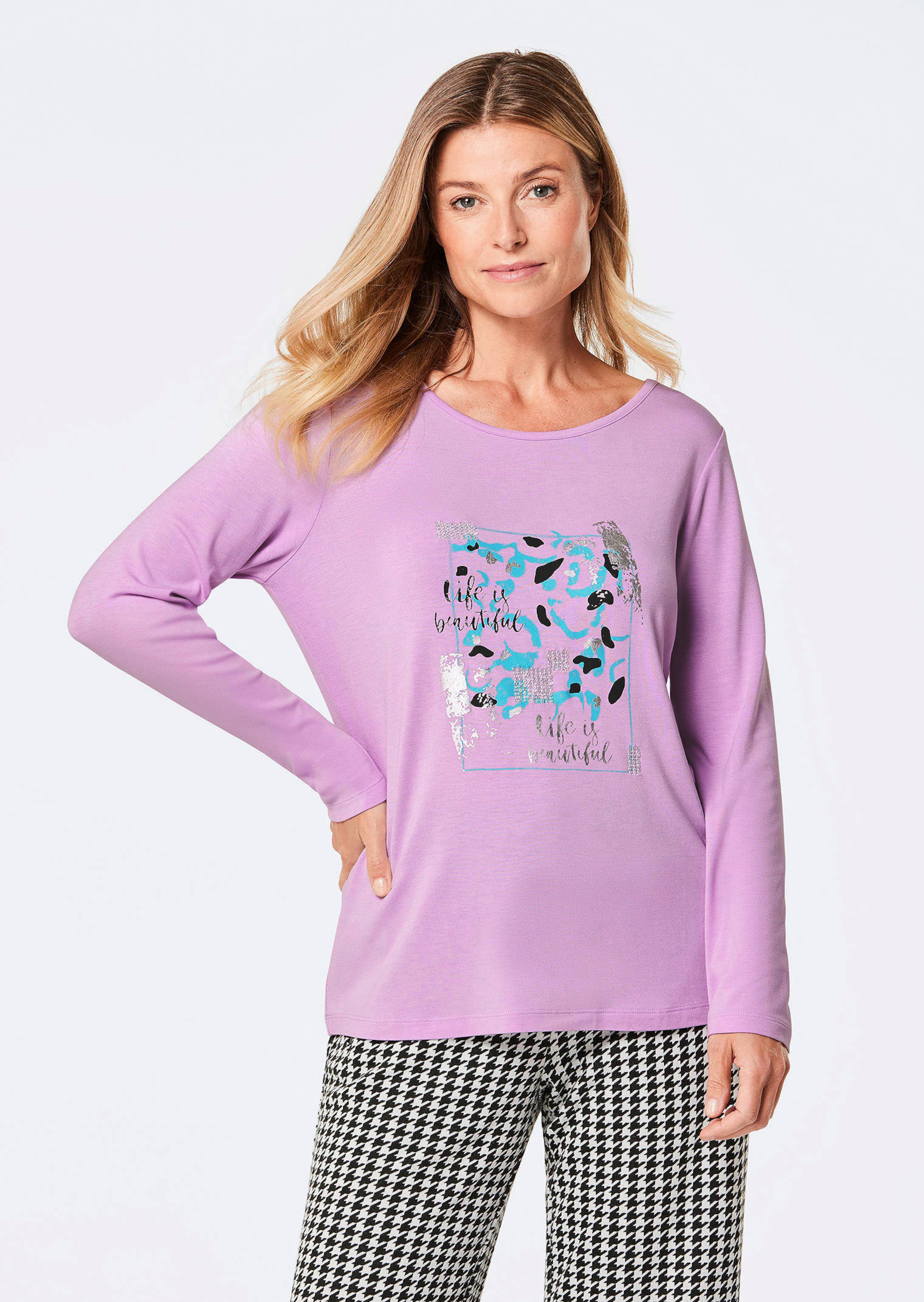 T-shirt à manches longues avec imprimé pailleté