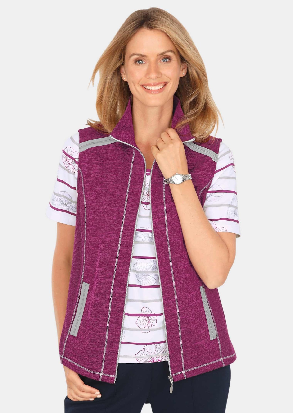 Vrijetijdsvest van warme tricot fleece met opstaande kraag