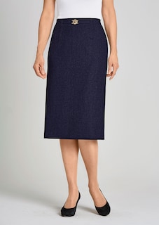 Klassieke scheerwollen rok met elastische tailleband thumbnail 5