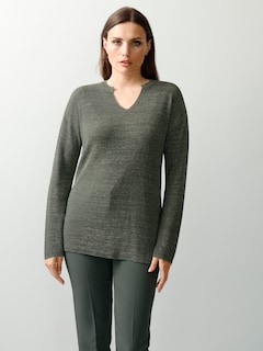 V-Pullover mit metallisiertem Garn thumbnail 1