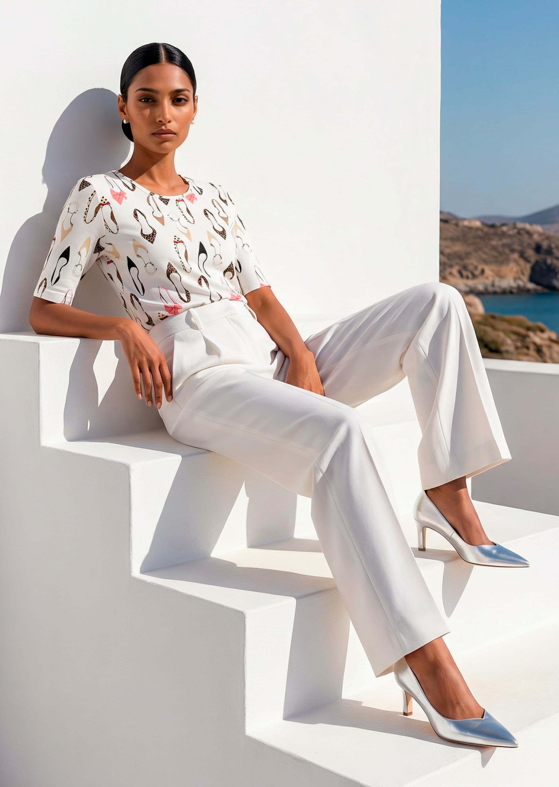 T-shirt manches courtes imprimé chaussures