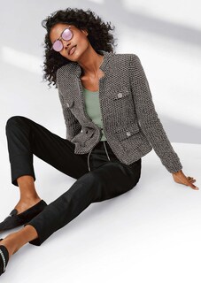 Kurzer Jersey-Blazer mit Stehkragen thumbnail 1