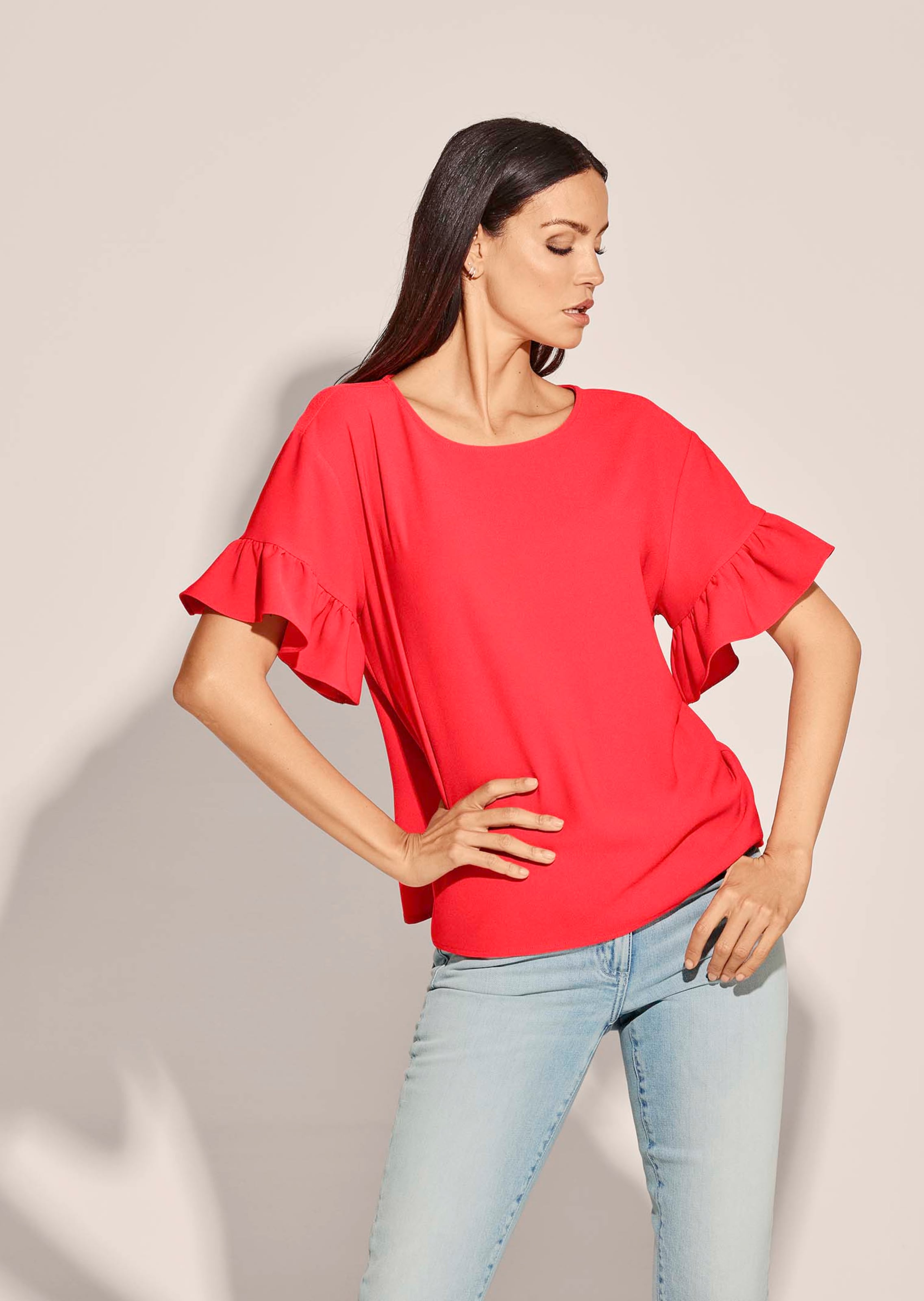 Bluse mit Volants