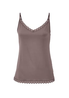 Top à fines bretelles avec bords en dentelle thumbnail 4