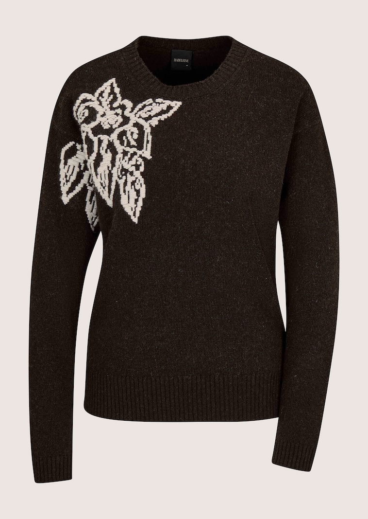 Tricot pullover met bloemenmotief