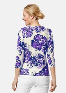 Shirt mit Blütenprint und 3/4-Ärmel thumbnail 4