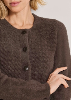 Flauschige Strickjacke mit Wabenstruktur thumbnail 6