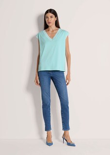 Sleeveless top with a wide ribbed trim thumbnail 3