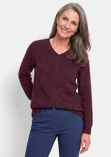Strickpullover mit nahtlosem V-Ausschnitt thumbnail 1