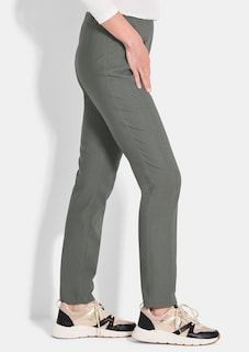 Pantalon en bengaline LOUISA. Coupe ajustée. Intérieur légèrement molletonné. thumbnail 4