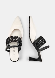 Slingpumps aus Leder mit Strickband thumbnail 2